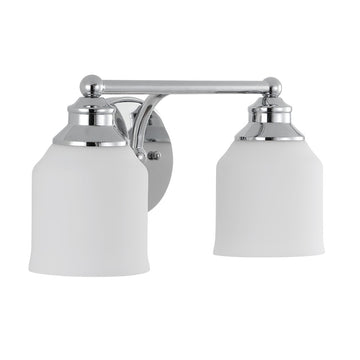 Lydia Iron/Frosted Glass Farmhouse Cottage LED Vanity Light - JONATHAN Y